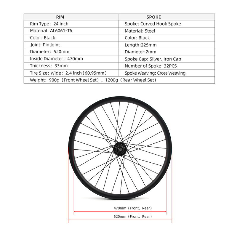 Polso BMX колавы набор 24 -цалевы з ЧПУ бруду скачковыя колы
