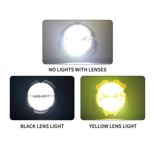 LiuHJG 12-80V White and Yellow Motorcycle Spotlight Auxiliary Lights With Amber Black Cover Led Light