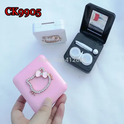 Cute Lens CLean Machine diamond kitty with butterfly contact lens cleaner contact care product lens case CK9905