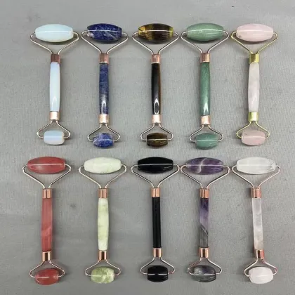Natural Rose Quartz Jade Roller for Facial Beauty Massage