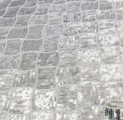 Textile Fancy Mirror Silver Round Sequin Fabrics
