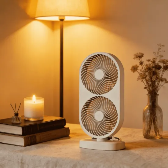 Compact Desktop Fan with Dual Core Motor Quiet Operation