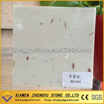 High quality artificial cream quartz stone for bathroom floor tile
