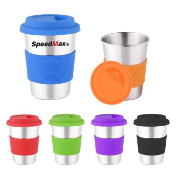 Hot Promotion: Reusable Biodegradable Stainless Steel Coffee Cup with Silicone Lid, BPA Free, 350ml