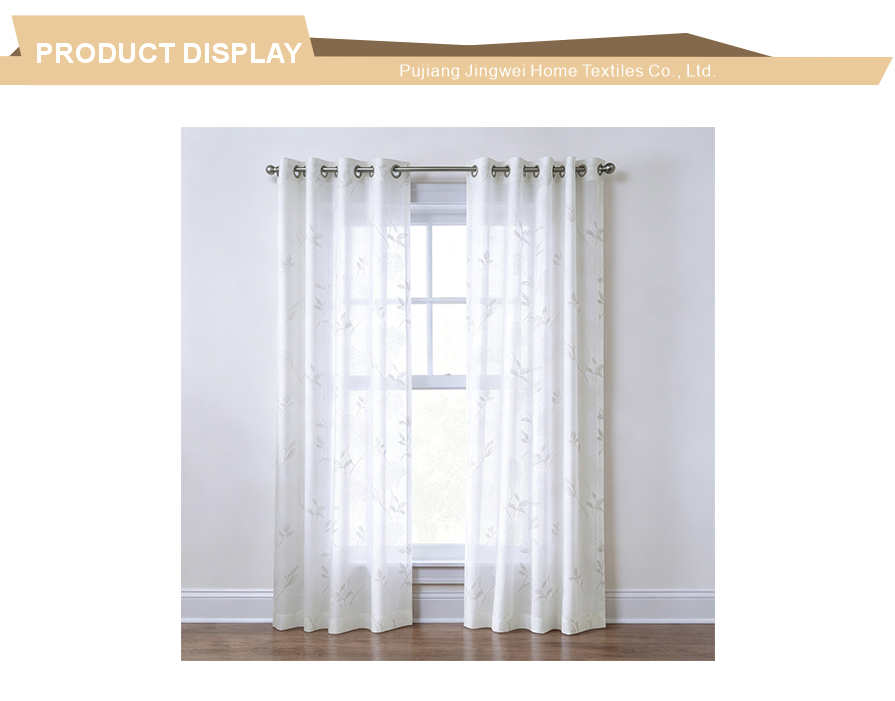 Soft botanical light filtering sheer curtain
