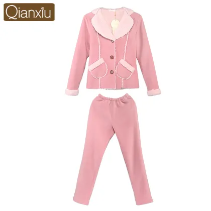 Qianxiu wholesale adult winter thick women pajamas