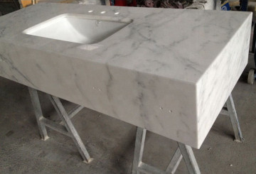 White Marble Stone Countertop for Bathroom