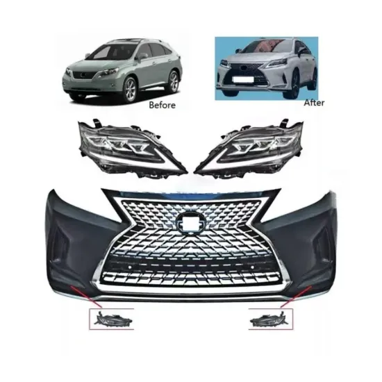 Auto Body Kit for Lexus RX350 2009-2016 to 2019-2021: Front Bumper with Grille and Headlights