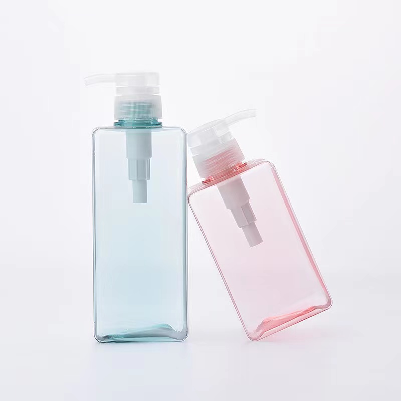 square hand wash bottle with pump