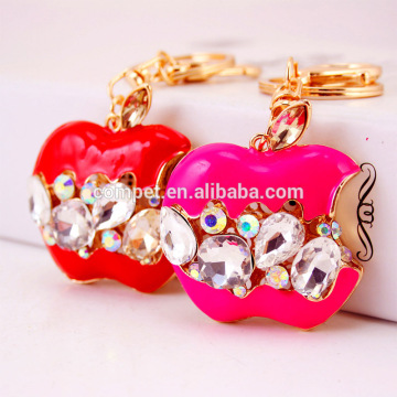 Wholesale fashion jewelry christmas gifts crystal apple keychain