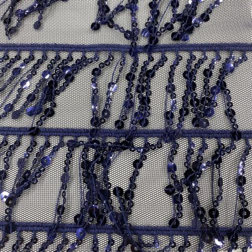 100% Polyester Natural Chalk White Spangle Embroidery Fabric