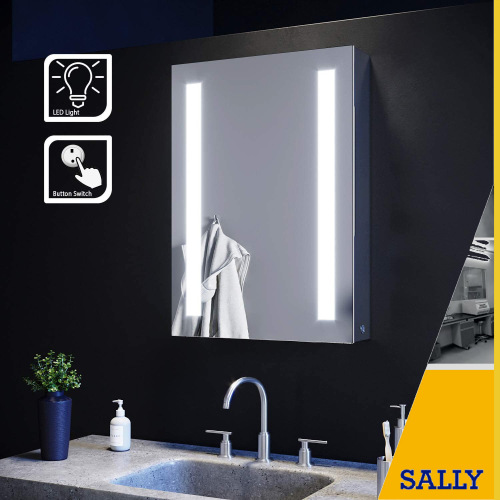 SALLY Storage Defogger Wall Mounted LED Mirror Cabinet