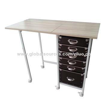 MDF Foldaway Table with Cabinet, Made of Steel Tube