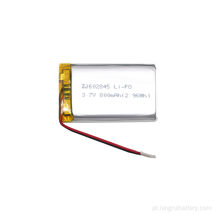 Bateria de polímero de lítio 602845 Li-Ion 3.7V tensão nominal