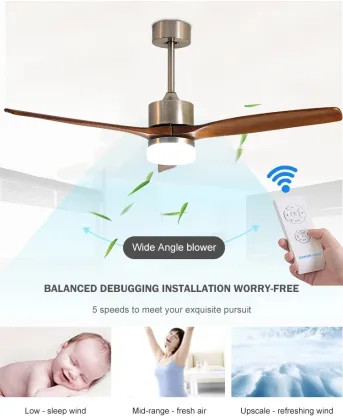 Real wood 3 blades ceiling fan without light