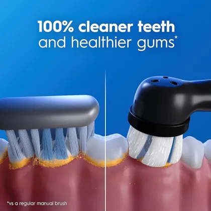 Black Adult Electric Toothbrush With Smart Pressure Sensor