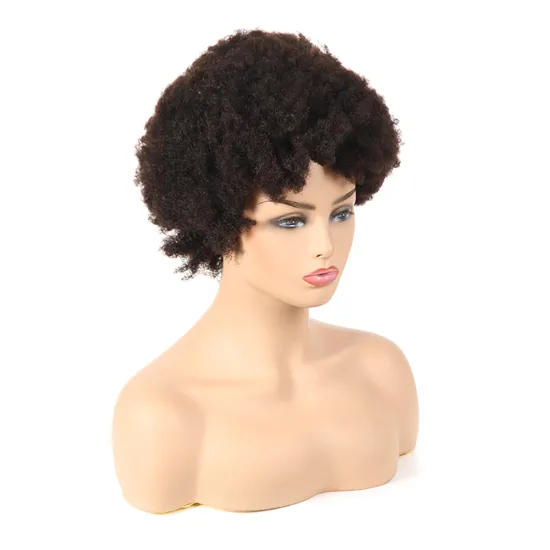 High Quality Cuticle Aligned Virgin Hair Ear To Ear Afro Kinky Curly 4*4 Lace Closure Wig