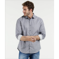 Camisa de vestir de hombre estampada manga larga 100% algodón