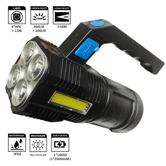 Warsun X508: 400lm Portable Searchlight with Dual Light Sources, IPX4 Waterproof & Battery Indicator