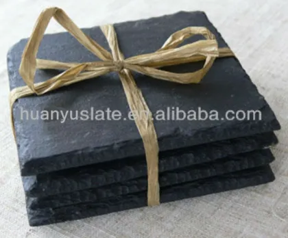 lashed together by hemp roap nature slate coaster