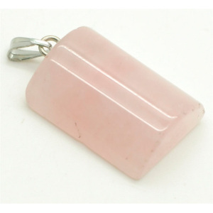 Semi Cylinder Shape Rose Quartz pendant