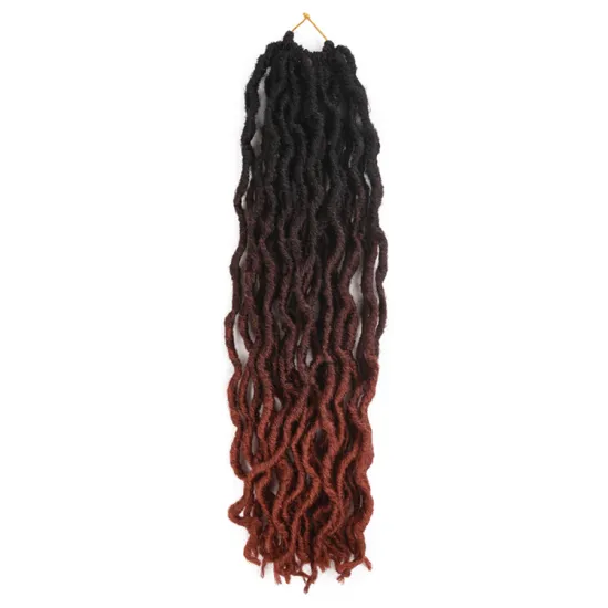 new goddesss faux locs  ombre color curly faux locs 18inch crochet faux locks