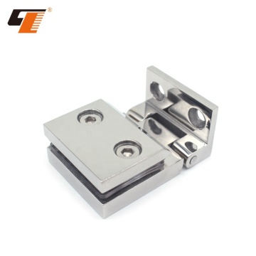 Polished Stainless Steel Small Size Wall to Glass Single Square Glass Door Hinge
