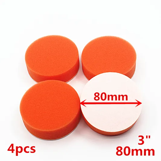 JANPSHION 4PC 80mm flat sponge Car Polisher Buffer pads Gross Polishing Buffing Pad 3" Clean waxing Auto paint maintenance care
