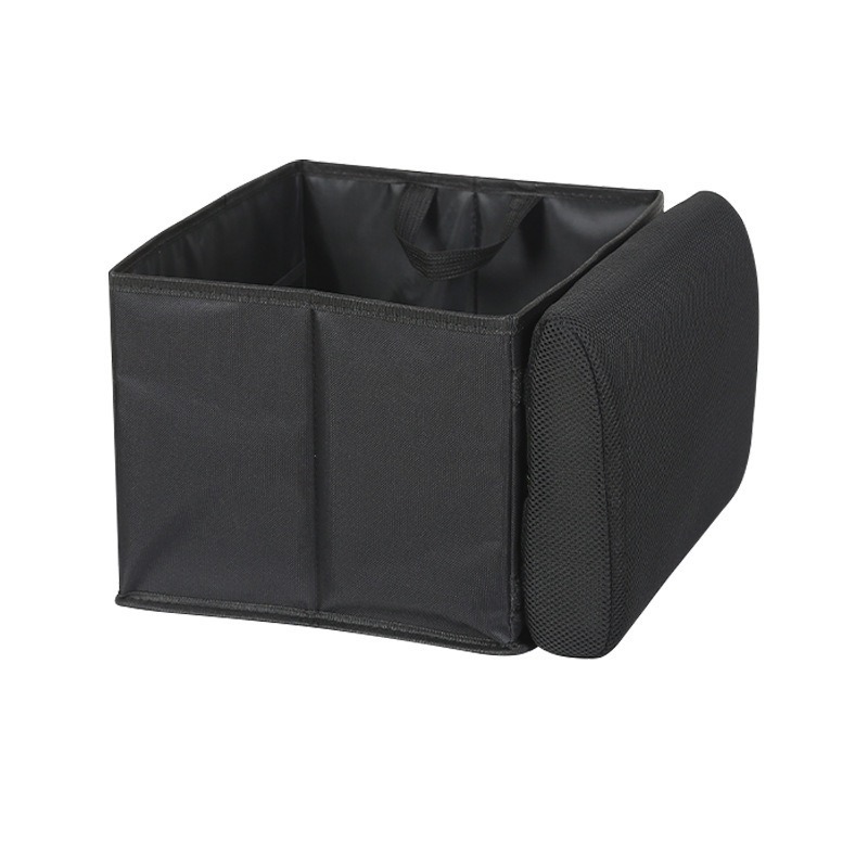 2 in 1 Oxford Car Seat Storage Box Lumbar Support Cushion 25L Foldable