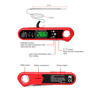 BBQ -Thermometer für Fleisch mit Sonde