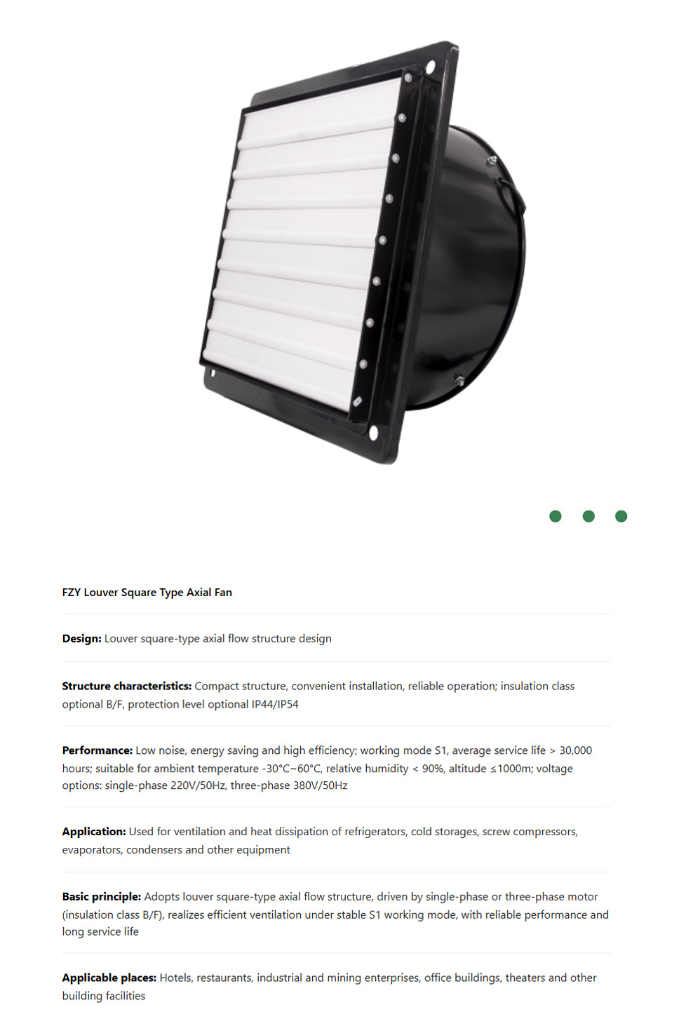 FZY Louver Square Type Axial Fan