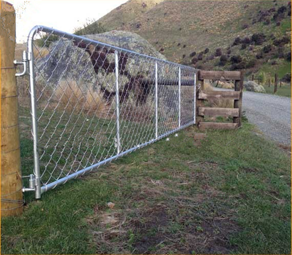 chain link mesh farm gate