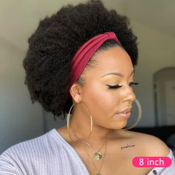 Wholesale Kinky Curly  Natural Colo Brazilian Hair Pixie Headband Wig Short Pixie Human Hair Wigs For Black Women