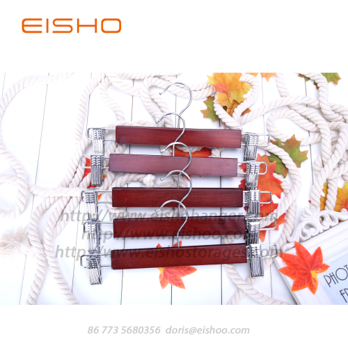 EISHO Wooden Skirts Pants Hanger With Clips