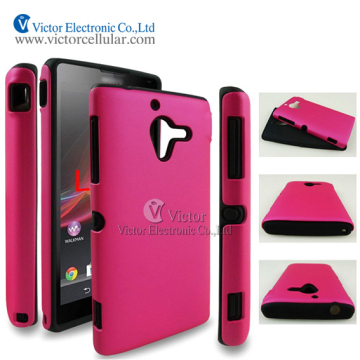 2014 Korea fashion design hot new products mobile phone accessories PC silicone combo case for SonyXperia ZL L35H
