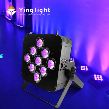 9x18W Wireless Battery LED PAR Light RGBWA UV 6-in-1 LED Flat Battery Uplights