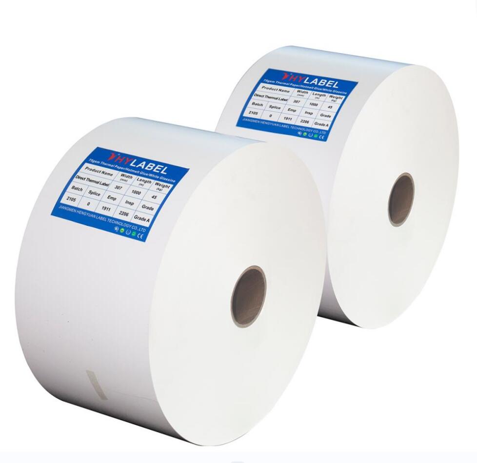 Rollo de etiqueta jumbo de papel térmico auto adhesivo