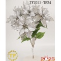 22 "Silver Metallic Glitter Spiked Bush