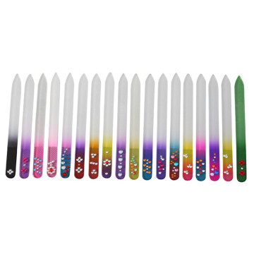 Low MOQ rhinestone decorated crystal glass nail file