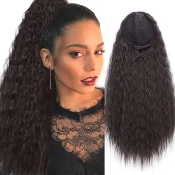 Drawstring Afro Kinky Curly Ponytail In Synthetic Hair Drawstring Curly Ponytails Hair Extension Pony Tail For African American