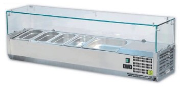 Cooling vitrine w/ straight glass