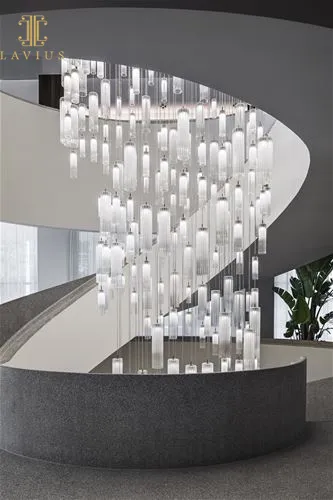 Grand spiral pendant lights modern with tubes