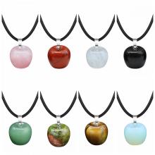 3D Gemstone Apple Pendant Necklace for Women Girls