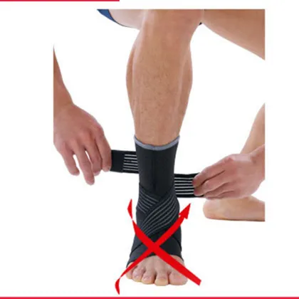 Breathable Neoprene Performance Lace Up Aircast Ankle Brace Ankle Support 3d Compression Sleeve With Strap