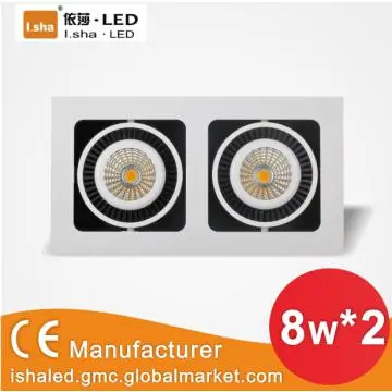 indoor led commercial light 2x8w recessed grill light