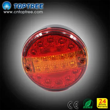 Round Led Truck Rear Stop Lamp 12/24v Led Trailer Light Hamburger