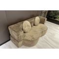 Transformable Compressed Sofa with Round Cushions