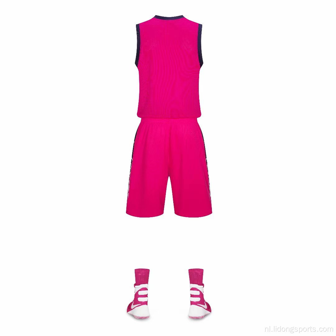 Aangepaste snelle droge school basketbalteam jersey set