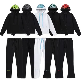 Wholesale High Quality Unisex Printed Cotton Syna World Sportswear Hoodies and Sweatpants Set