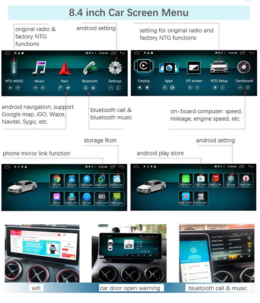 Sat Nav Mercedes-Benz C-Clase W204 10.25" IPS Android 10 CarPlay Estéreo De Coche Dab 